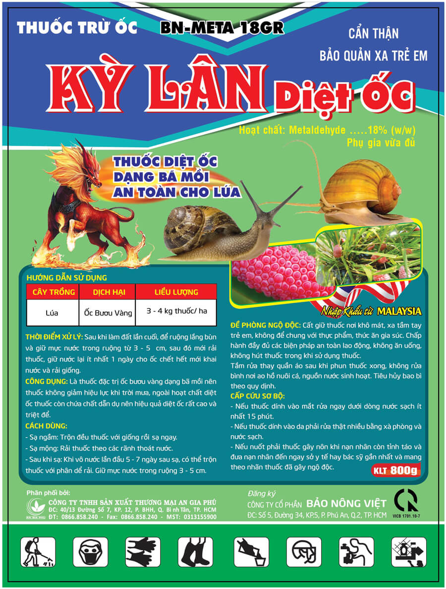 Thuốc trừ ốc - Kỳ lân diệt ốc